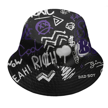 AM-CB-94-Black-Pure-Purple-NastyJamz-Bucket-Hat-Match-Graffiti-King-3D-All-Over-Print-Doodle-Style