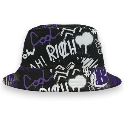 AM-CB-94-Black-Pure-Purple-NastyJamz-Bucket-Hat-Match-Graffiti-King-3D-All-Over-Print-Doodle-Style