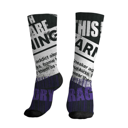 AM-CB-94-Black-Pure-Purple-NastyJamz-Socks-Match-Sneaker-Addict-All-Over-Print-Warning