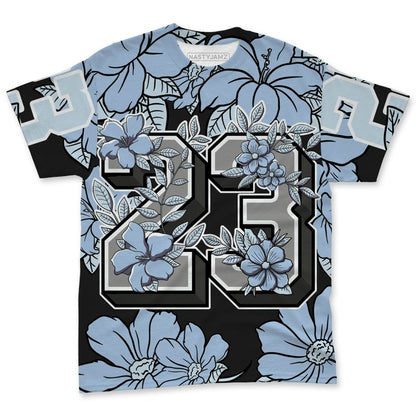 Air-Foamposite-Psychic-Blue-NastyJamz-T-Shirt-Match-23-Floral-All-Over-Print-Flower
