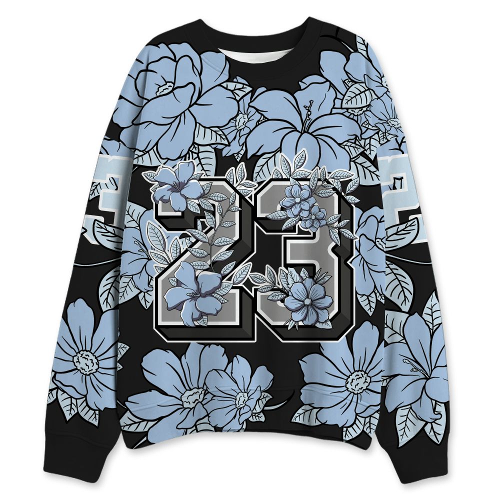 Air-Foamposite-Psychic-Blue-NastyJamz-Sweatshirt-Match-23-Floral-All-Over-Print-Flower