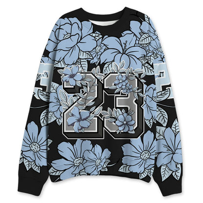Air-Foamposite-Psychic-Blue-NastyJamz-Sweatshirt-Match-23-Floral-All-Over-Print-Flower