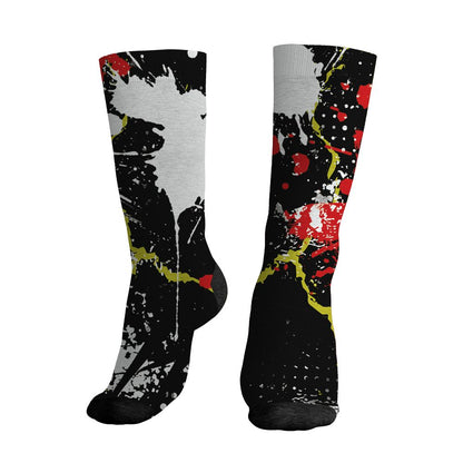 Ferrari 14s NastyJamz Socks Match Custom 23 Leopard All-Over Print