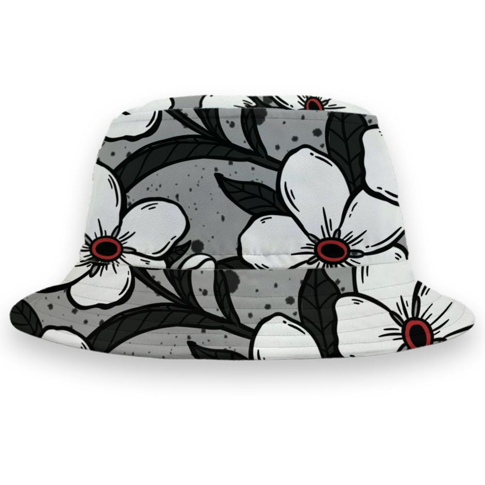 White-Cement-4s-NastyJamz-Bucket-Hat-Match-Forget-Me-Not-All-Over-Print-Bloom