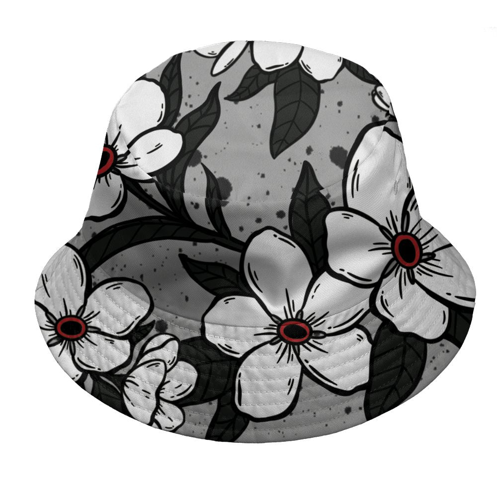 White-Cement-4s-NastyJamz-Bucket-Hat-Match-Forget-Me-Not-All-Over-Print-Bloom