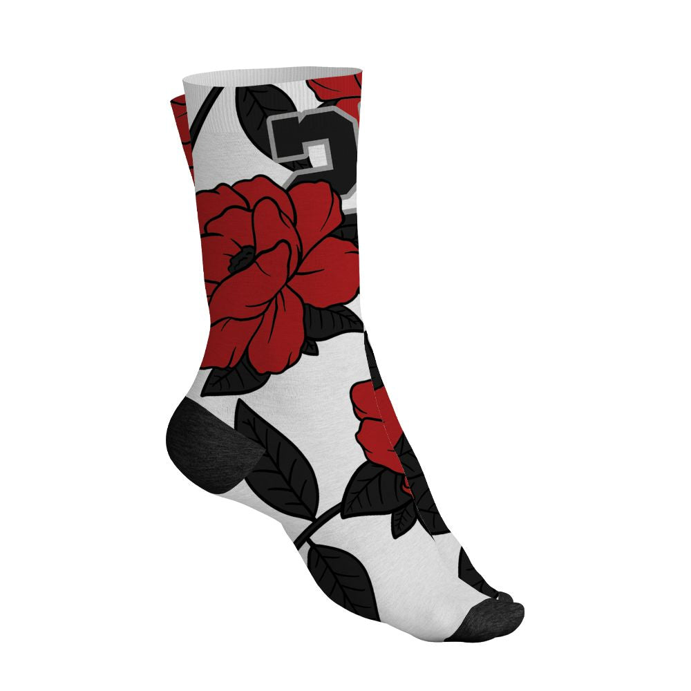 AM-Uptempo-Bulls-NastyJamz-Socks-Match-23-Floral-All-Over-Print-Flower