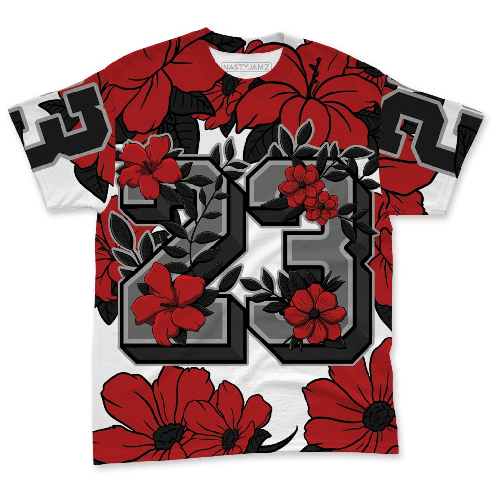 AM-Uptempo-Bulls-NastyJamz-T-Shirt-Match-23-Floral-All-Over-Print-Flower