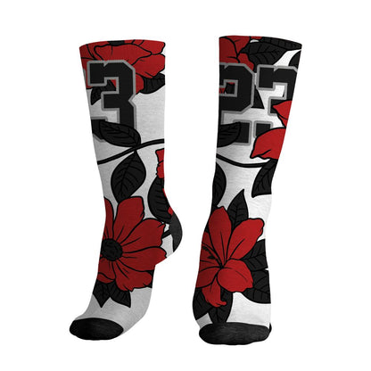 AM-Uptempo-Bulls-NastyJamz-Socks-Match-23-Floral-All-Over-Print-Flower