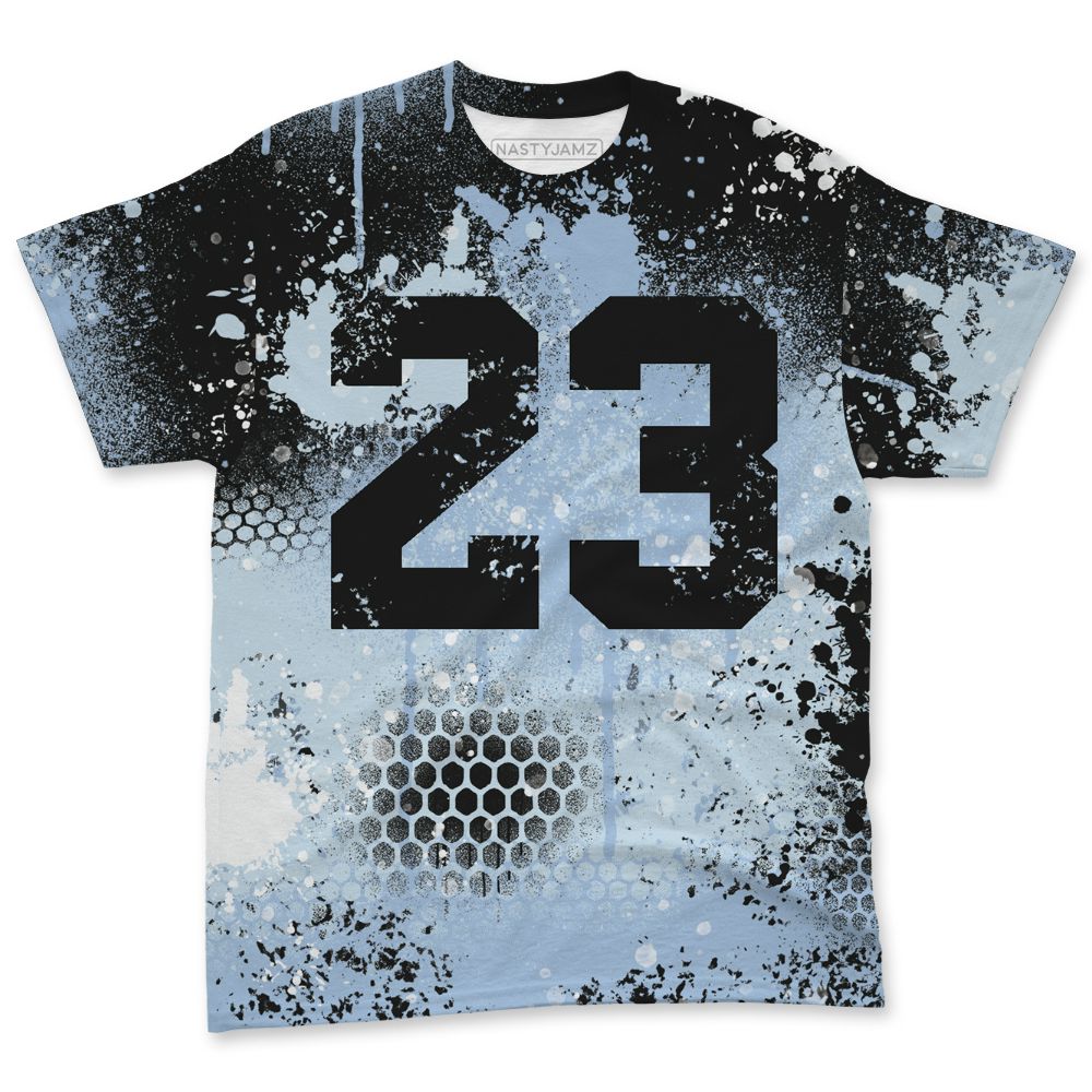 Air-Foamposite-Psychic-Blue-NastyJamz-T-Shirt-Match-23-Painted-Graffiti