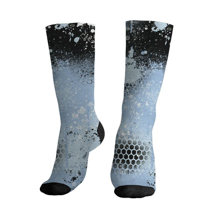 Air Foamposite Psychic Blue NastyJamz Socks Match Easy Money All-Over Print
