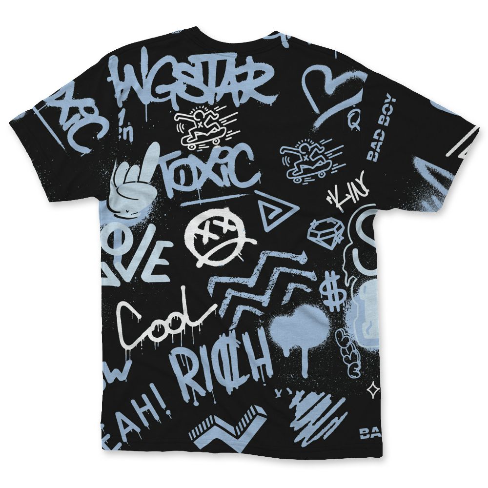 Air-Foamposite-Psychic-Blue-NastyJamz-T-Shirt-Match-Graffiti-King-All-Over-Print-Doodle-Style