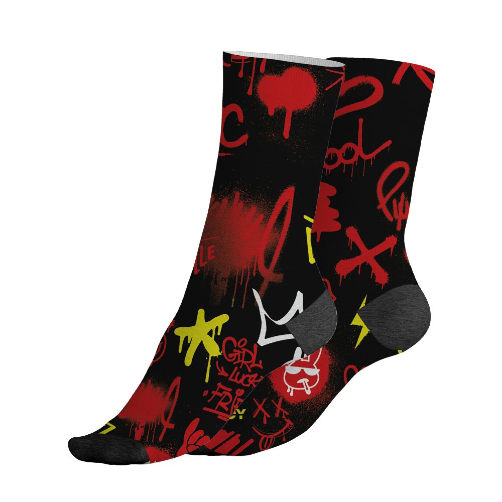 Ferrari-14s-NastyJamz-Socks-Match-Graffiti-King-All-Over-Print-Doodle-Style
