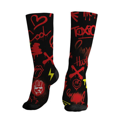 Ferrari 14s NastyJamz Socks Match Sneaker Addict All-Over Print Warning