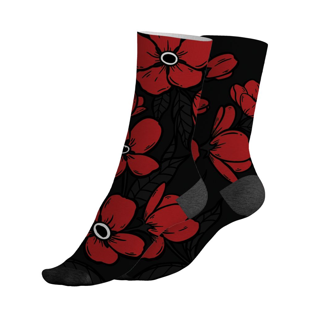 Low Bred 11s NastyJamz Socks Match Forget Me Not All-Over Print Bloom