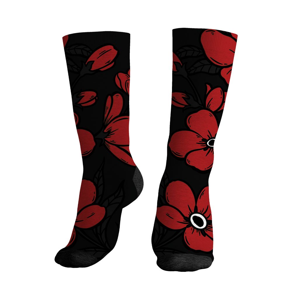 Low Bred 11s NastyJamz Socks Match Forget Me Not All-Over Print Bloom