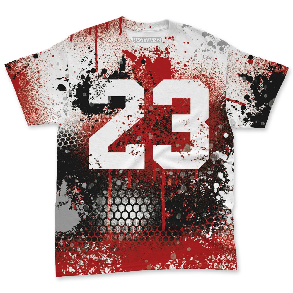 AM-Uptempo-Bulls-NastyJamz-T-Shirt-Match-23-Painted-Graffiti