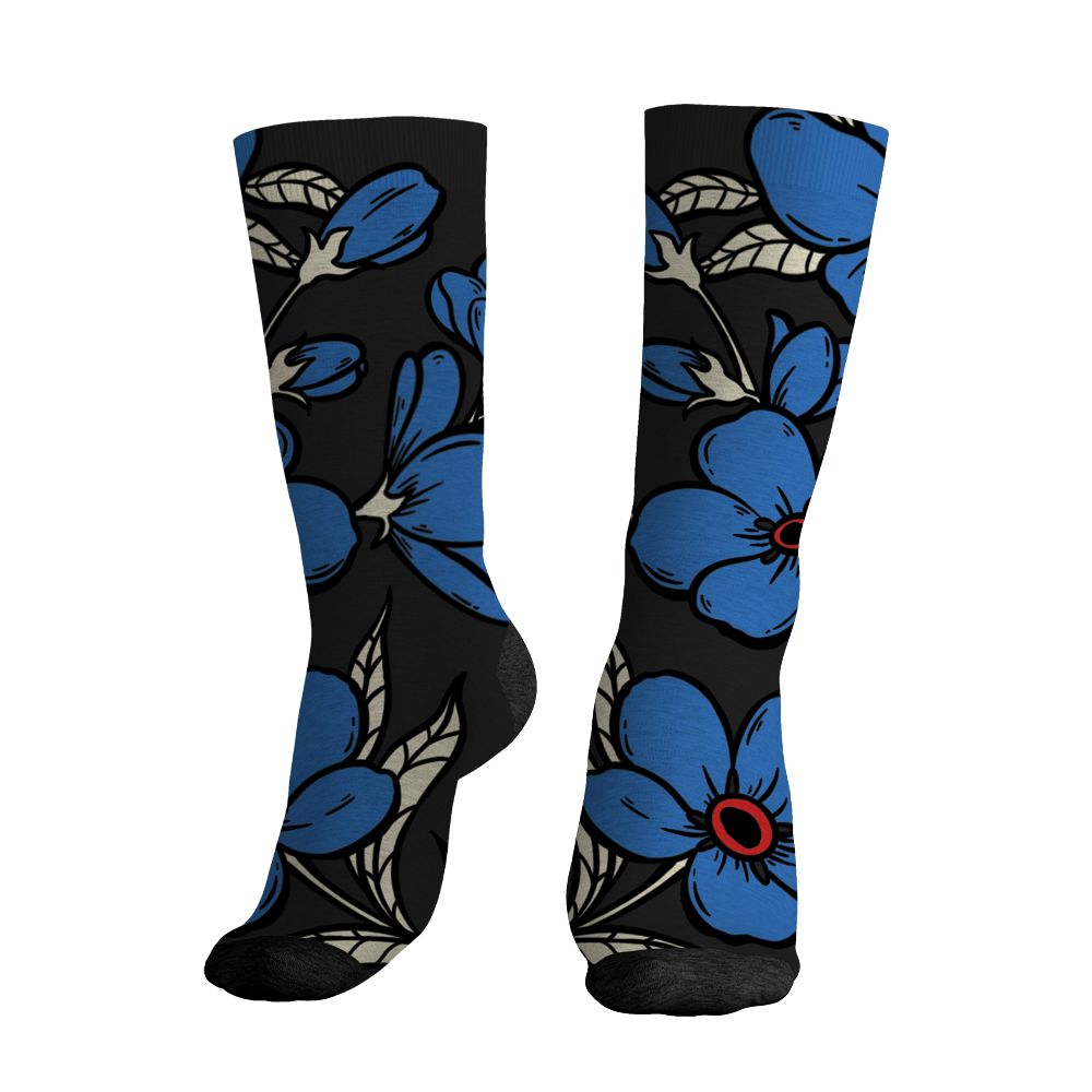 Rare Air 3s NastyJamz Socks Match Forget Me Not All-Over Print Bloom