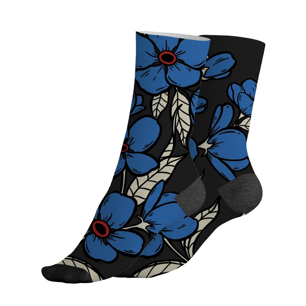 Rare Air 3s NastyJamz Socks Match Forget Me Not All-Over Print Bloom
