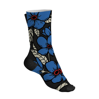 Rare Air 3s NastyJamz Socks Match Forget Me Not All-Over Print Bloom