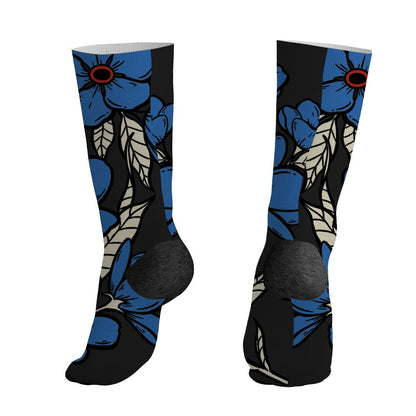 Rare Air 3s NastyJamz Socks Match Forget Me Not All-Over Print Bloom