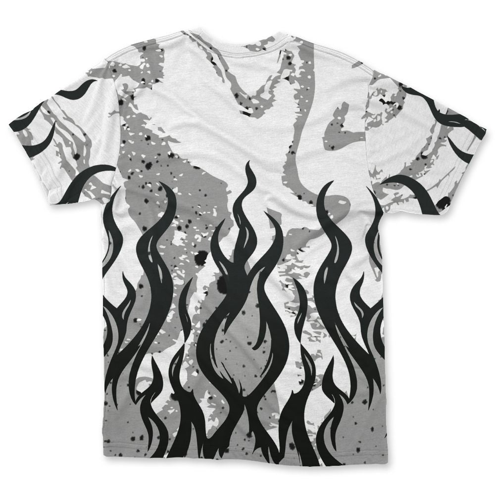 White-Cement-4s-NastyJamz-T-Shirt-Match-23-Burning-Fire-All-Over-Print