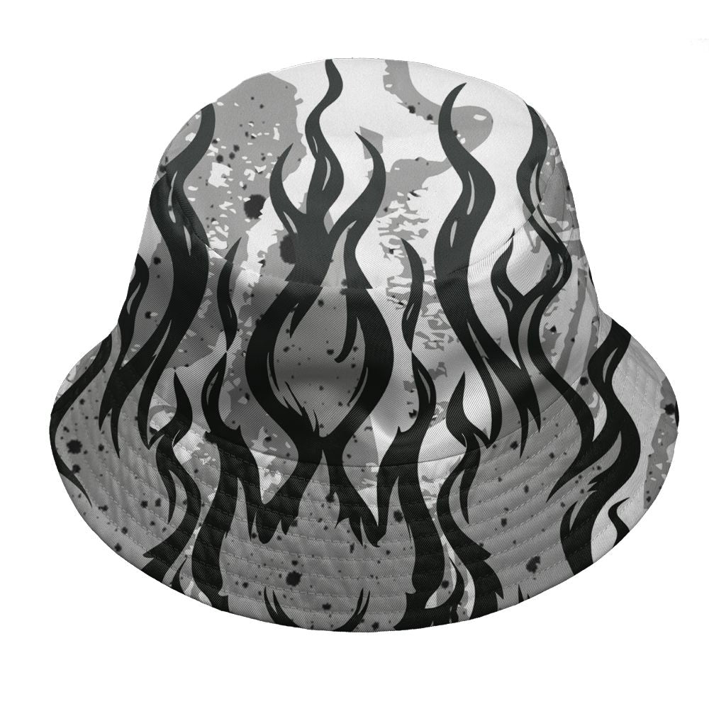 White-Cement-4s-NastyJamz-Bucket-Hat-Match-23-Burning-Fire-3D-All-Over-Print