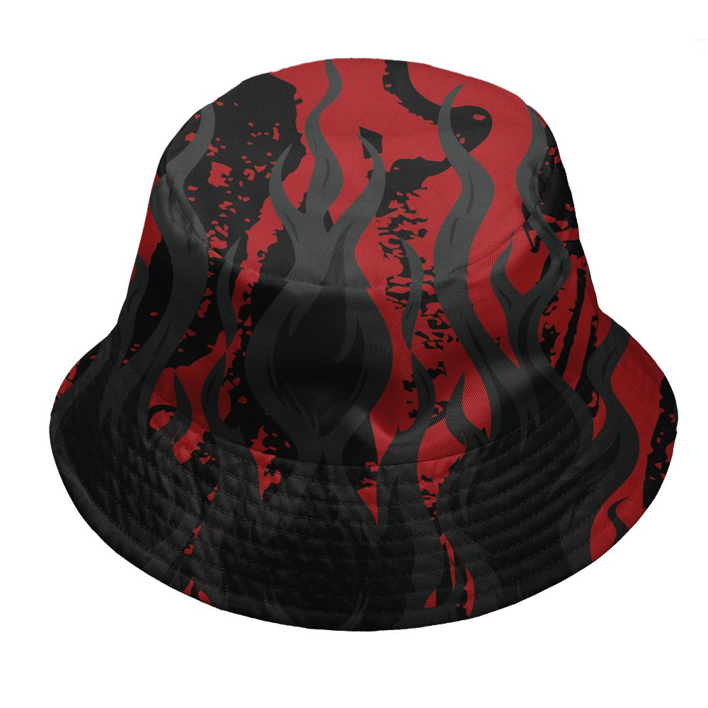 Flu-Game-12s-NastyJamz-Bucket-Hat-Match-23-Burning-Fire-3D-All-Over-Print