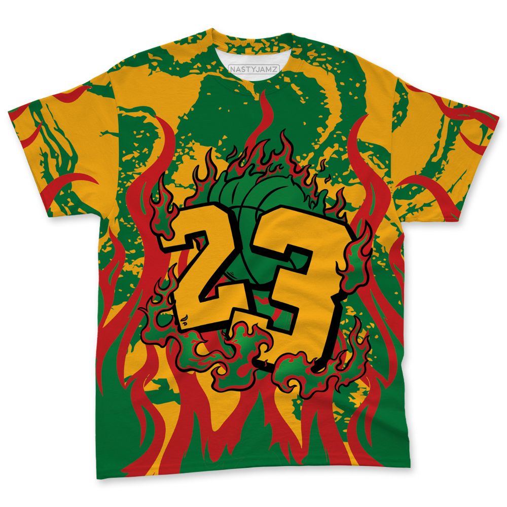 AF-1-Low-Lucky-Green-NastyJamz-T-Shirt-Match-23-Burning-Fire-All-Over-Print