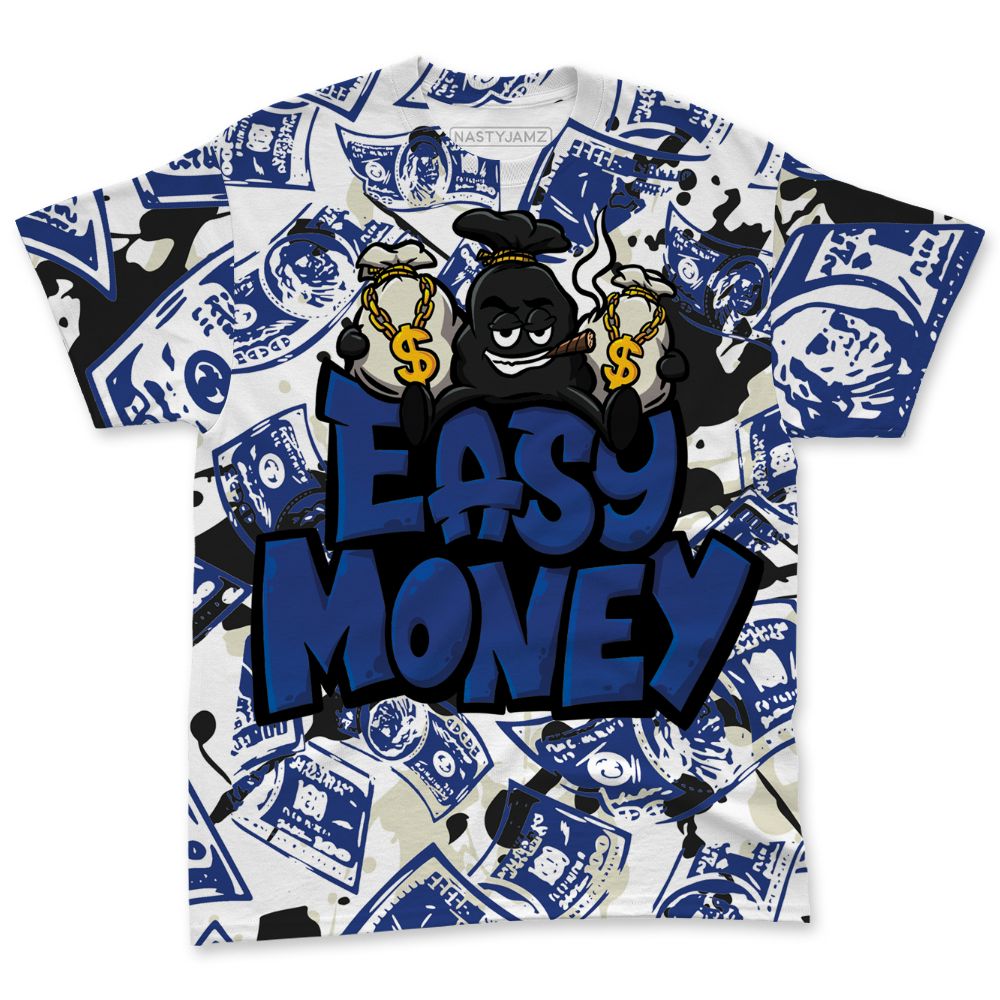 Rare-Air-Deep-Royal-Blue-1s-NastyJamz-T-Shirt-Match-Easy-Money-All-Over-Print