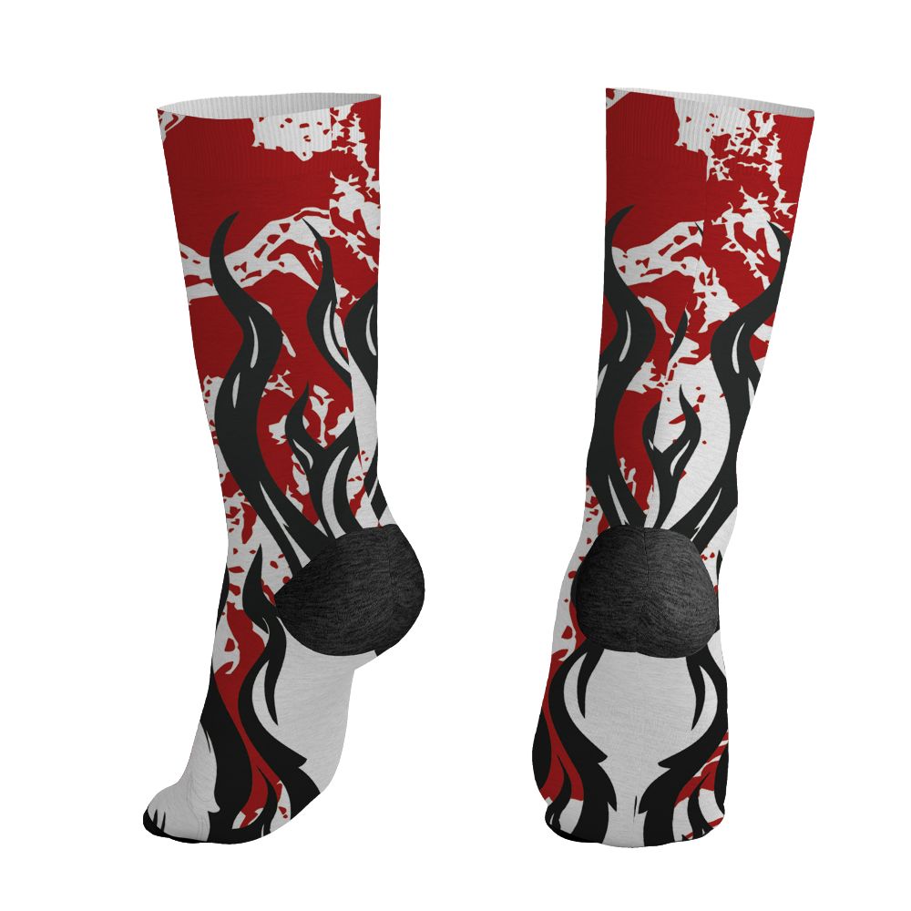 AM-Uptempo-Bulls-NastyJamz-Socks-Match-23-Burning-Fire-All-Over-Print