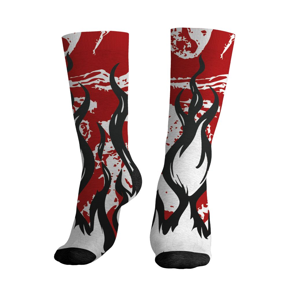 AM-Uptempo-Bulls-NastyJamz-Socks-Match-23-Burning-Fire-All-Over-Print