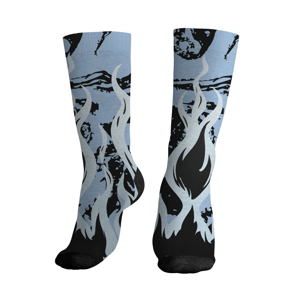 Air-Foamposite-Psychic-Blue-NastyJamz-Socks-Match-23-Burning-Fire-All-Over-Print