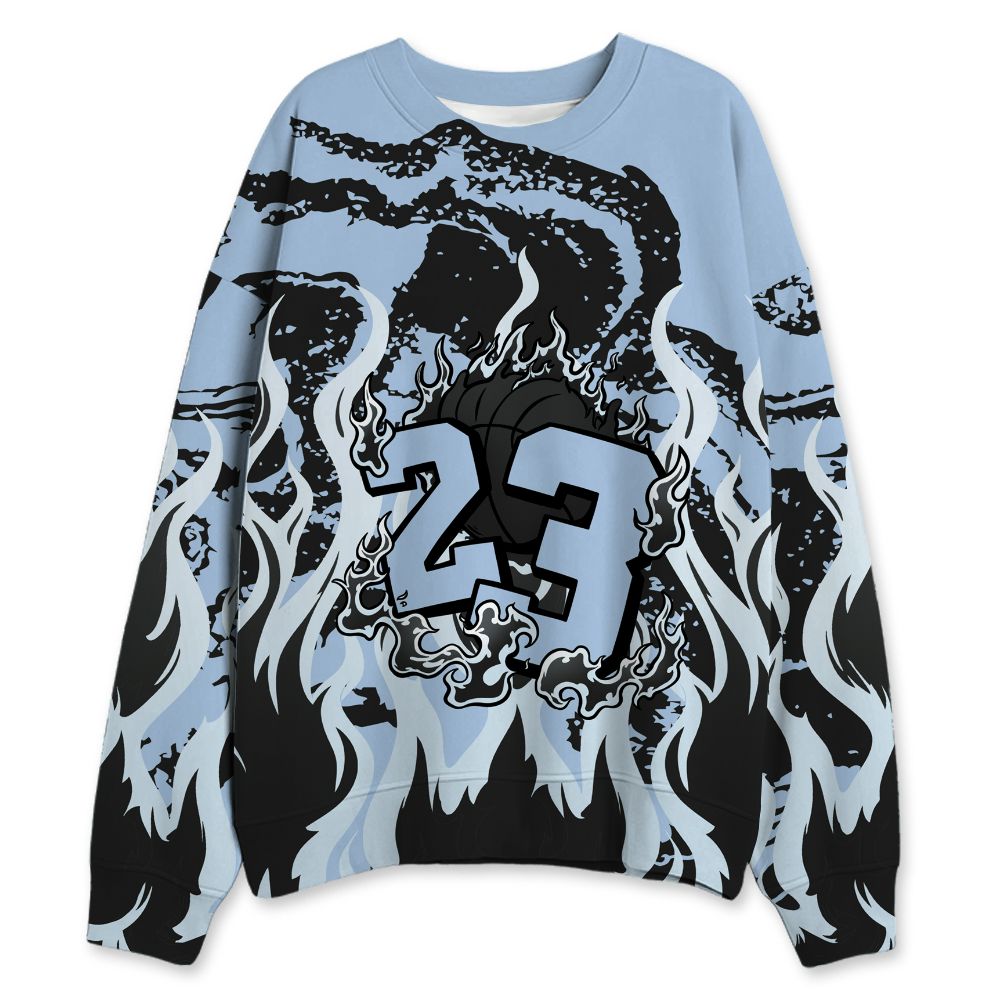 Air-Foamposite-Psychic-Blue-NastyJamz-Sweatshirt-Match-23-Burning-Fire-All-Over-Print