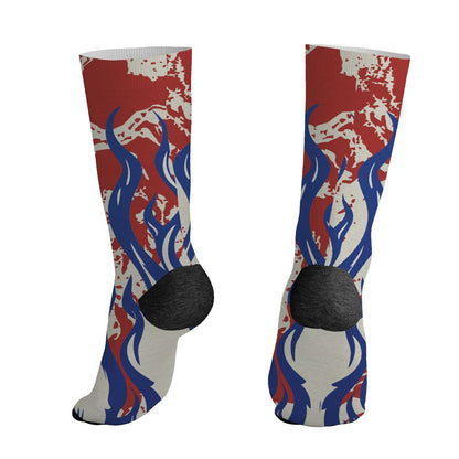 Rare-Air-Cinnabar-1s-NastyJamz-Socks-Match-23-Burning-Fire-All-Over-Print