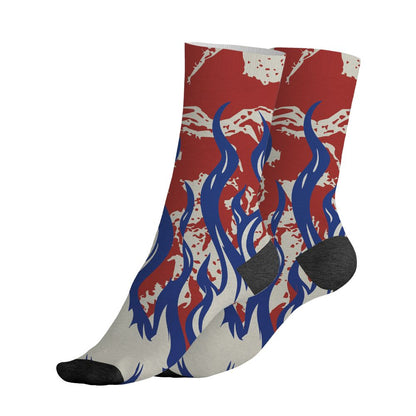 Rare-Air-Cinnabar-1s-NastyJamz-Socks-Match-23-Burning-Fire-All-Over-Print
