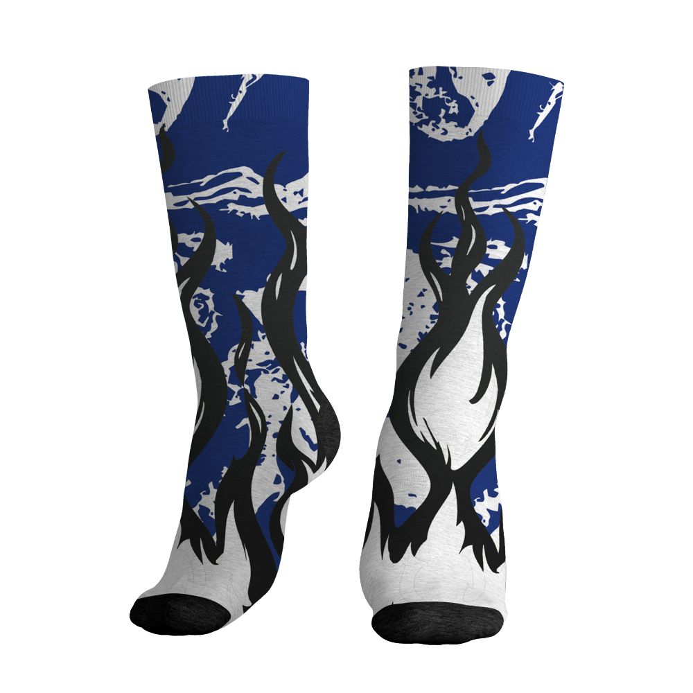 Rare-Air-Deep-Royal-Blue-1s-NastyJamz-Socks-Match-23-Burning-Fire-All-Over-Print