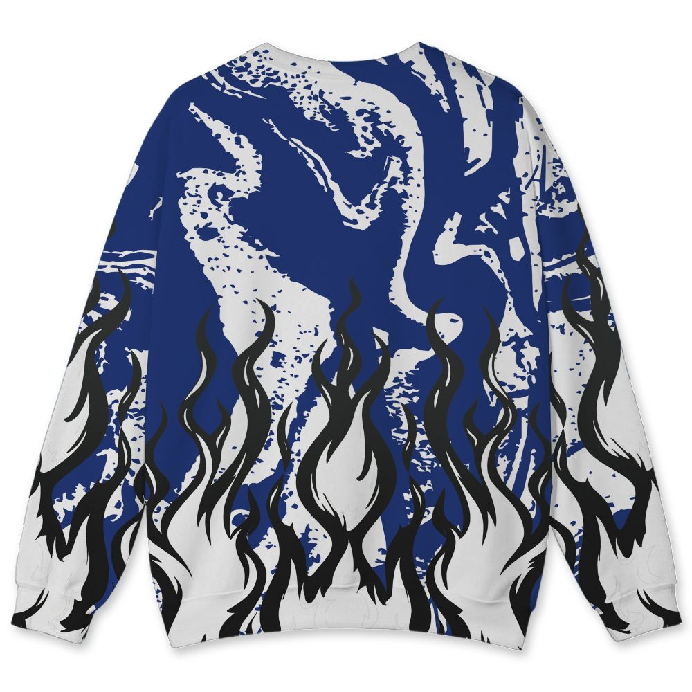 Rare-Air-Deep-Royal-Blue-1s-NastyJamz-Sweatshirt-Match-23-Burning-Fire-All-Over-Print