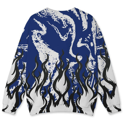 Rare-Air-Deep-Royal-Blue-1s-NastyJamz-Sweatshirt-Match-23-Burning-Fire-All-Over-Print