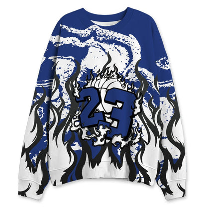Rare-Air-Deep-Royal-Blue-1s-NastyJamz-Sweatshirt-Match-23-Burning-Fire-All-Over-Print
