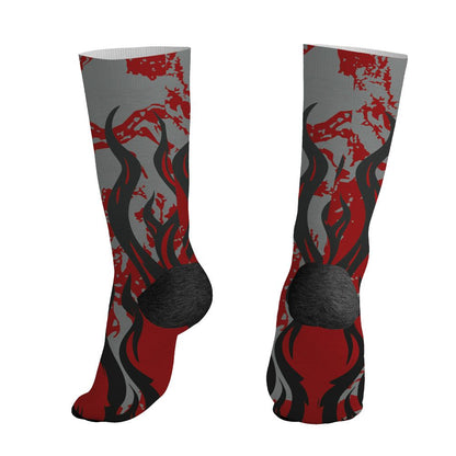 U.nion-Varsity-Red-Shadow-Grey-1s-NastyJamz-Socks-Match-23-Burning-Fire-All-Over-Print