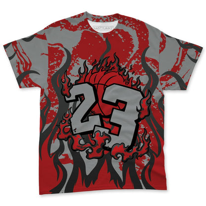 U.nion-Varsity-Red-Shadow-Grey-1s-NastyJamz-T-Shirt-Match-23-Burning-Fire-All-Over-Print