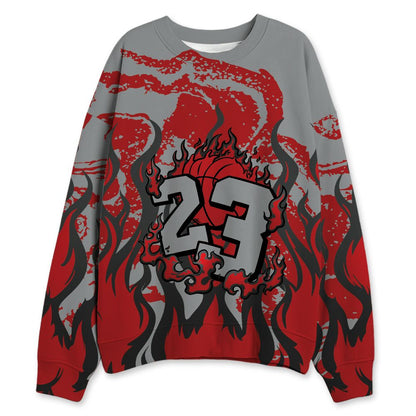 U.nion-Varsity-Red-Shadow-Grey-1s-NastyJamz-Sweatshirt-Match-23-Burning-Fire-All-Over-Print