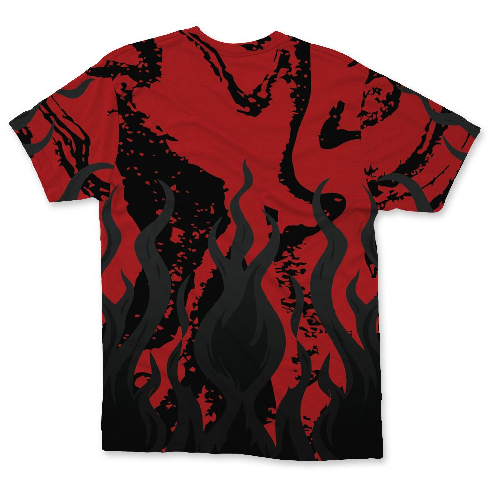 Low Bred 11s NastyJamz Tee Match 23 Burning Fire All-Over Print