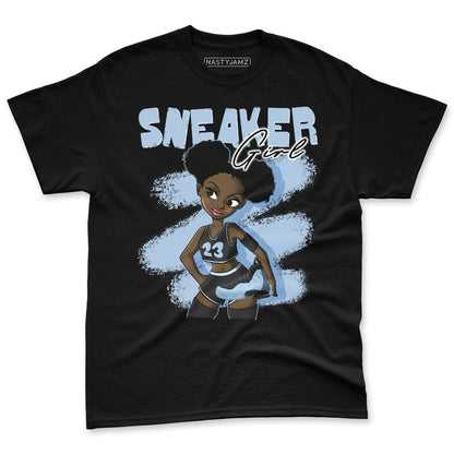 Air-Foamposite-Psychic-Blue-NastyJamz-Premium-T-Shirt-Match-Black-Sneaker-Girl