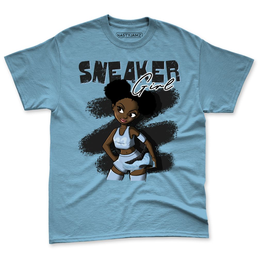 Air-Foamposite-Psychic-Blue-NastyJamz-Premium-T-Shirt-Match-Black-Sneaker-Girl