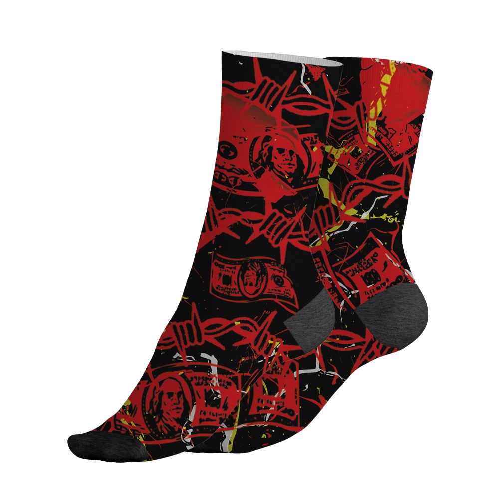 Ferrari-14s-NastyJamz-Socks-Match-Tough-People-Never-Fall-All-Over-Print