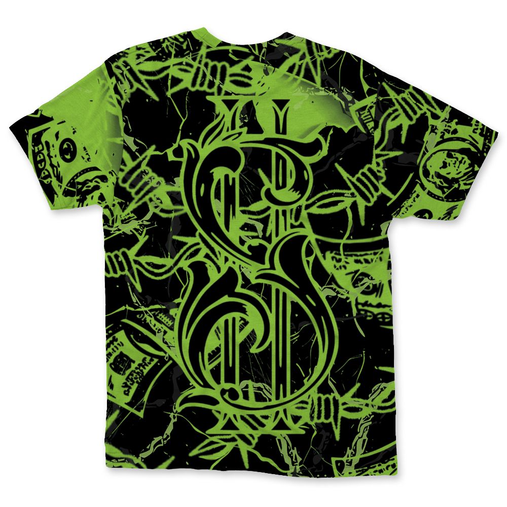 Air-Foamposite-One-Black-Volt-Nasty-T-Shirt-Match-Tough-People-Never-Fall-All-Over-Print
