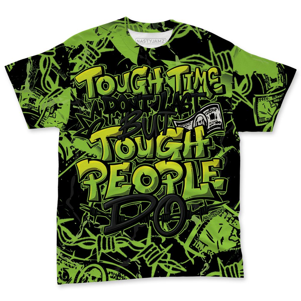 Air-Foamposite-One-Black-Volt-Nasty-T-Shirt-Match-Tough-People-Never-Fall-All-Over-Print