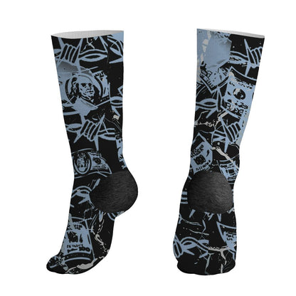 Air Foamposite Psychic Blue NastyJamz Socks Match Tough People Never Fall All-Over Print