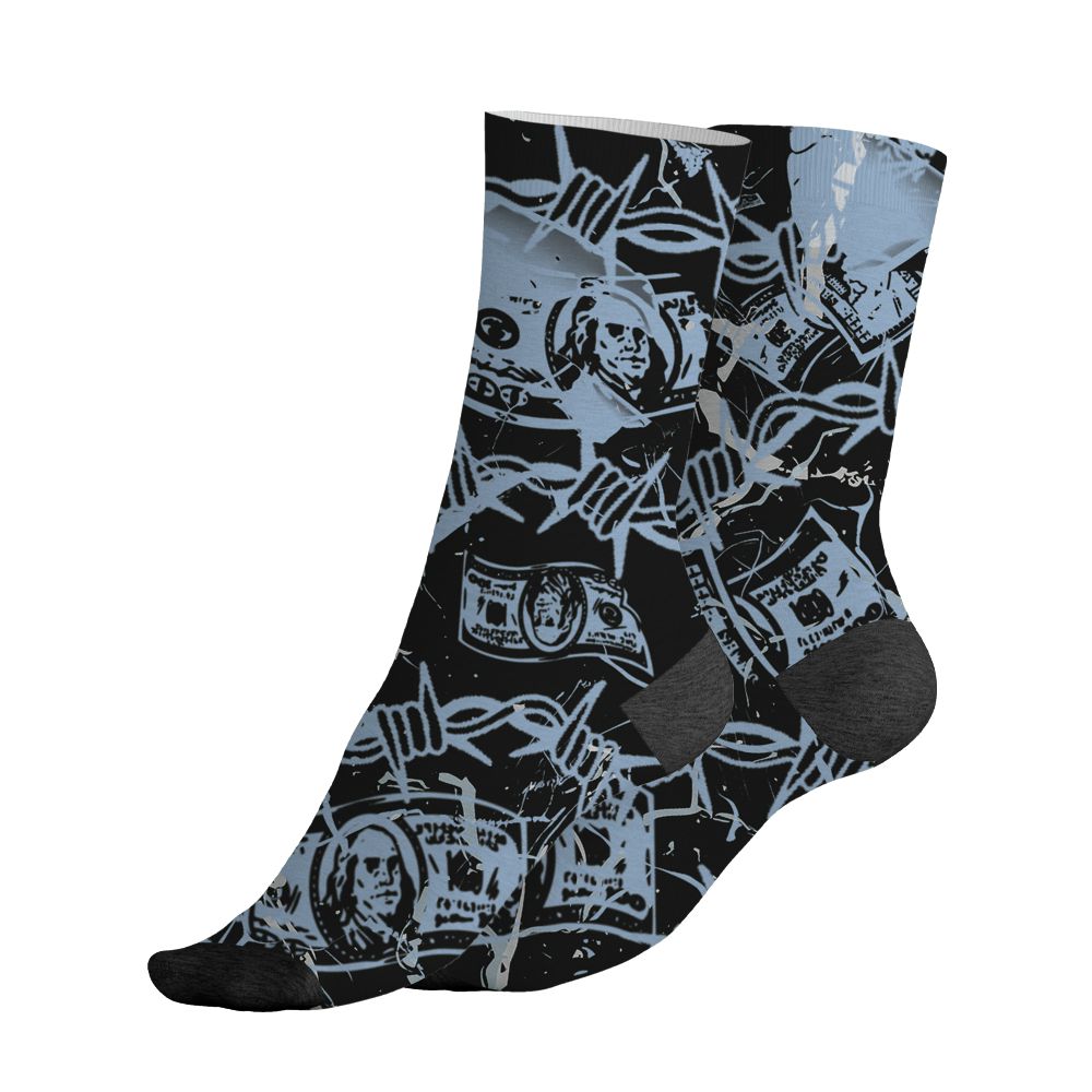 Air Foamposite Psychic Blue NastyJamz Socks Match Tough People Never Fall All-Over Print